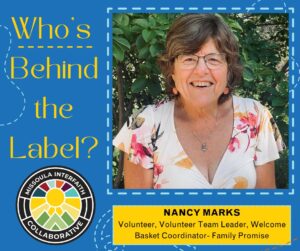 Nancy Marks, Family Promise Volunteer